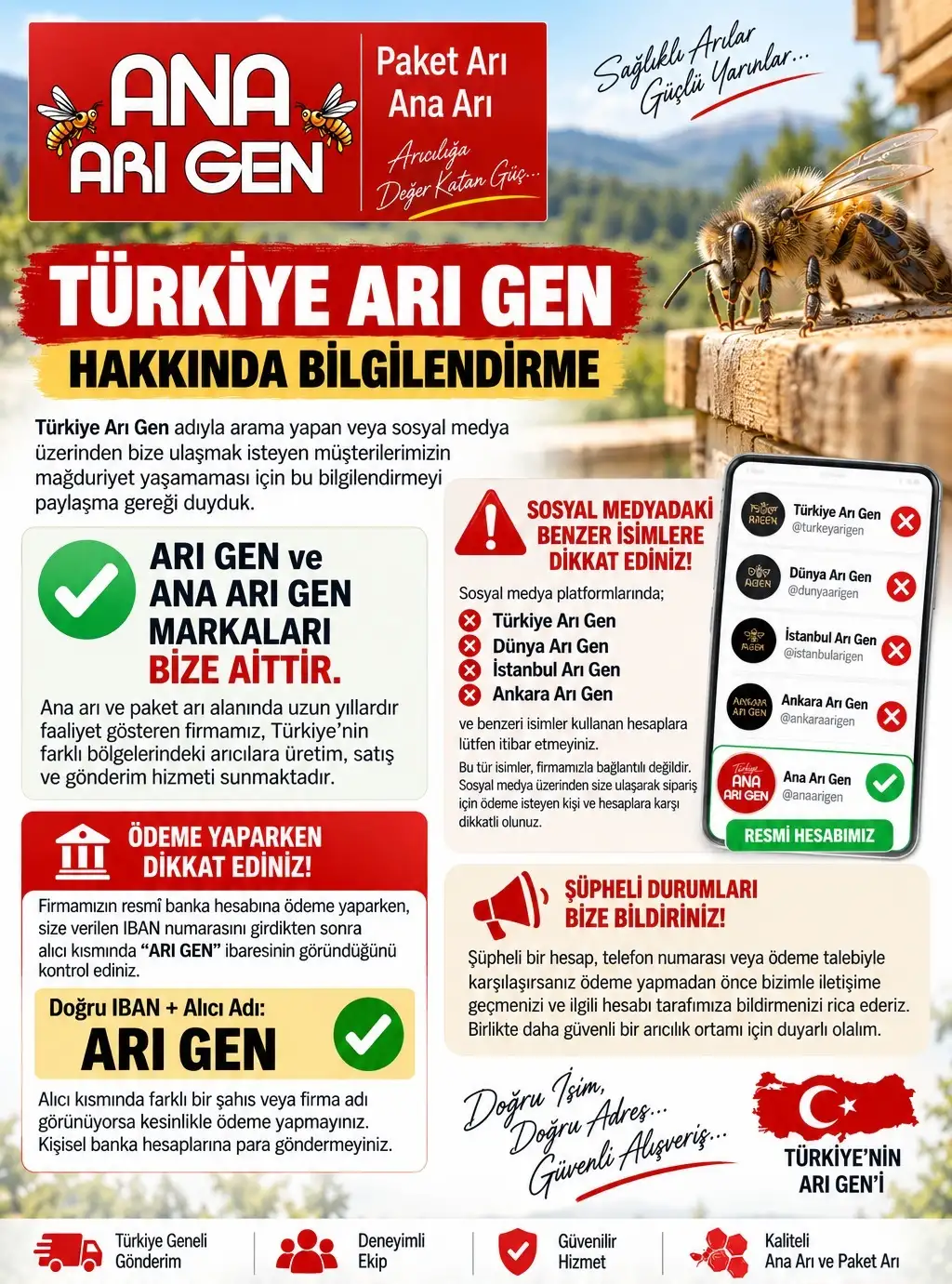 türkiye arı gen gerçek hesap